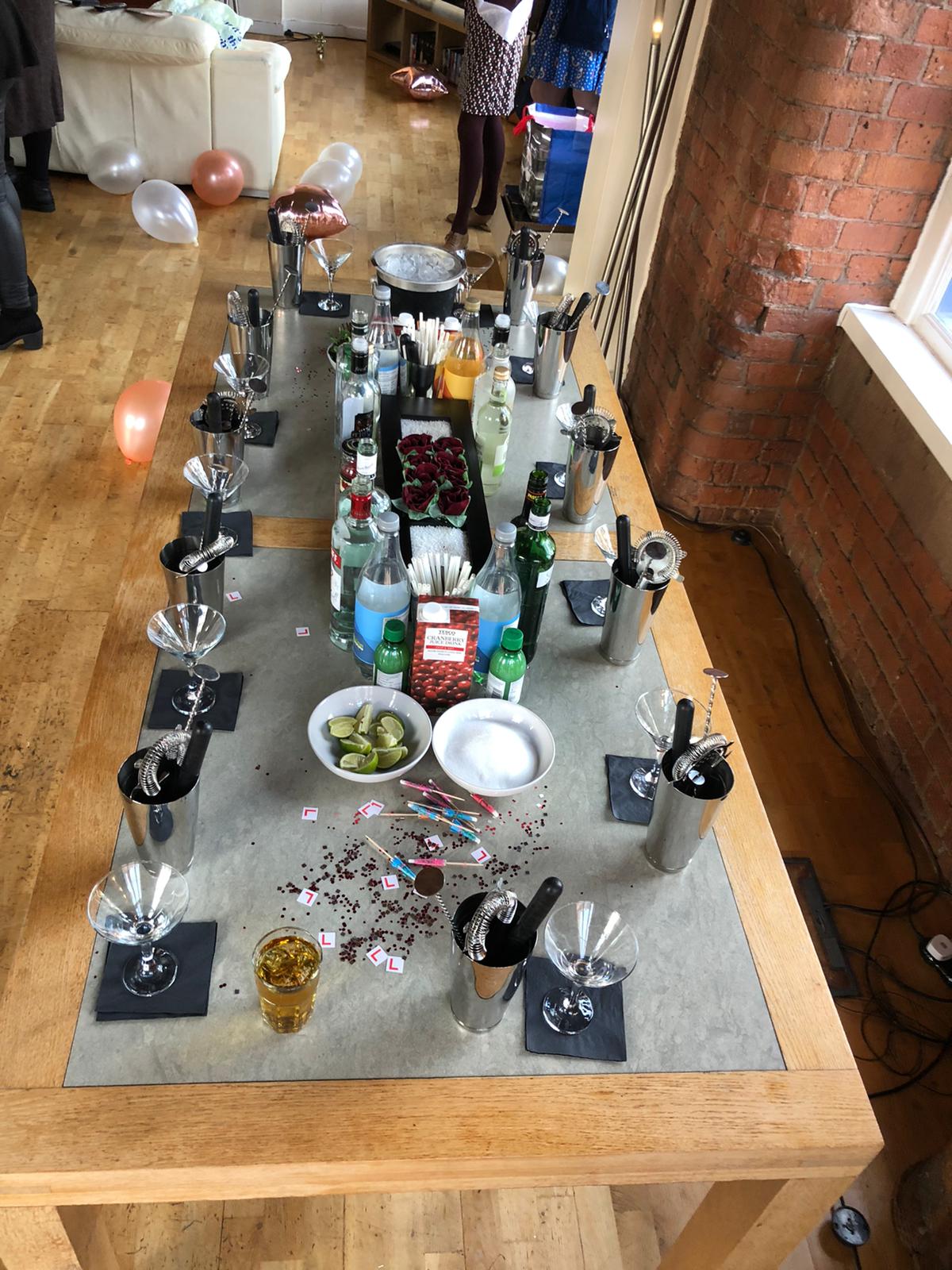 Tipsy Cocktail Class Set Up