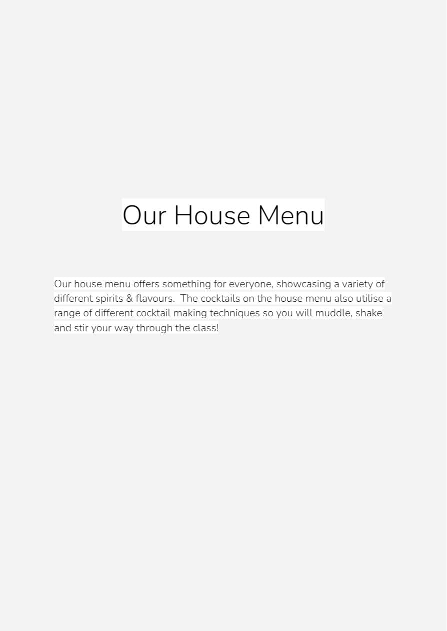 Cocktail menu page 2