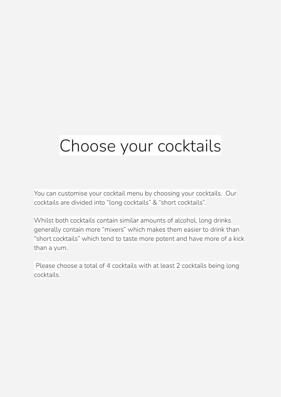 Cocktail menu page 4